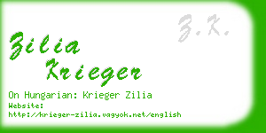 zilia krieger business card